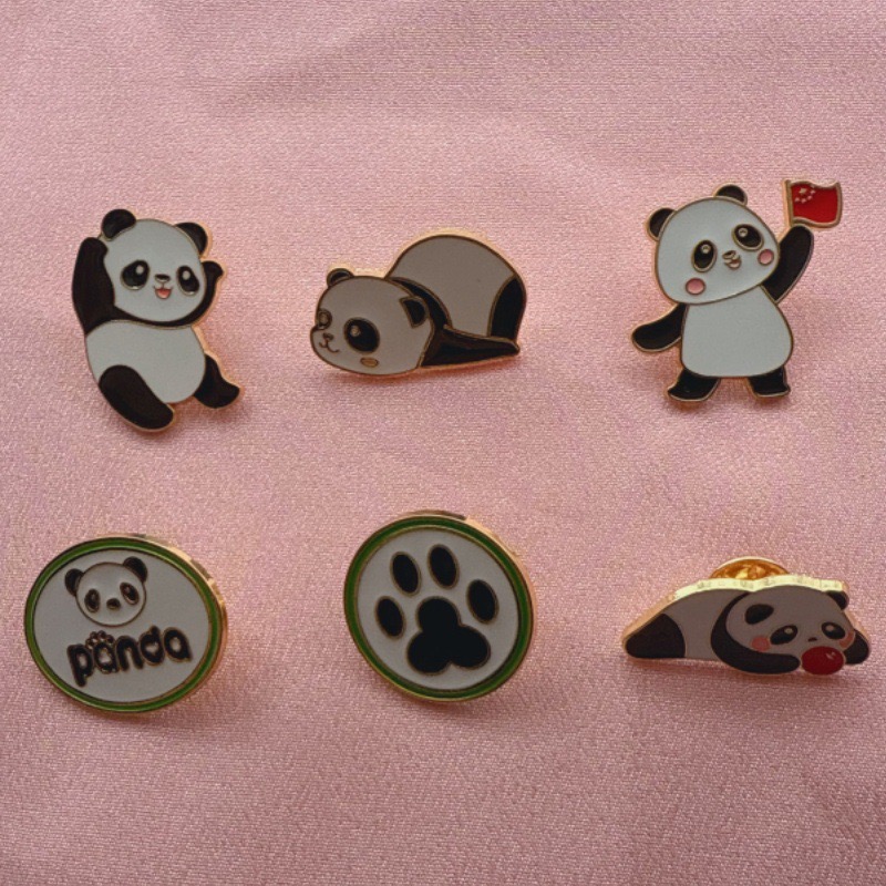 Eve Party - 6 stks Cartoon China Panda Badge