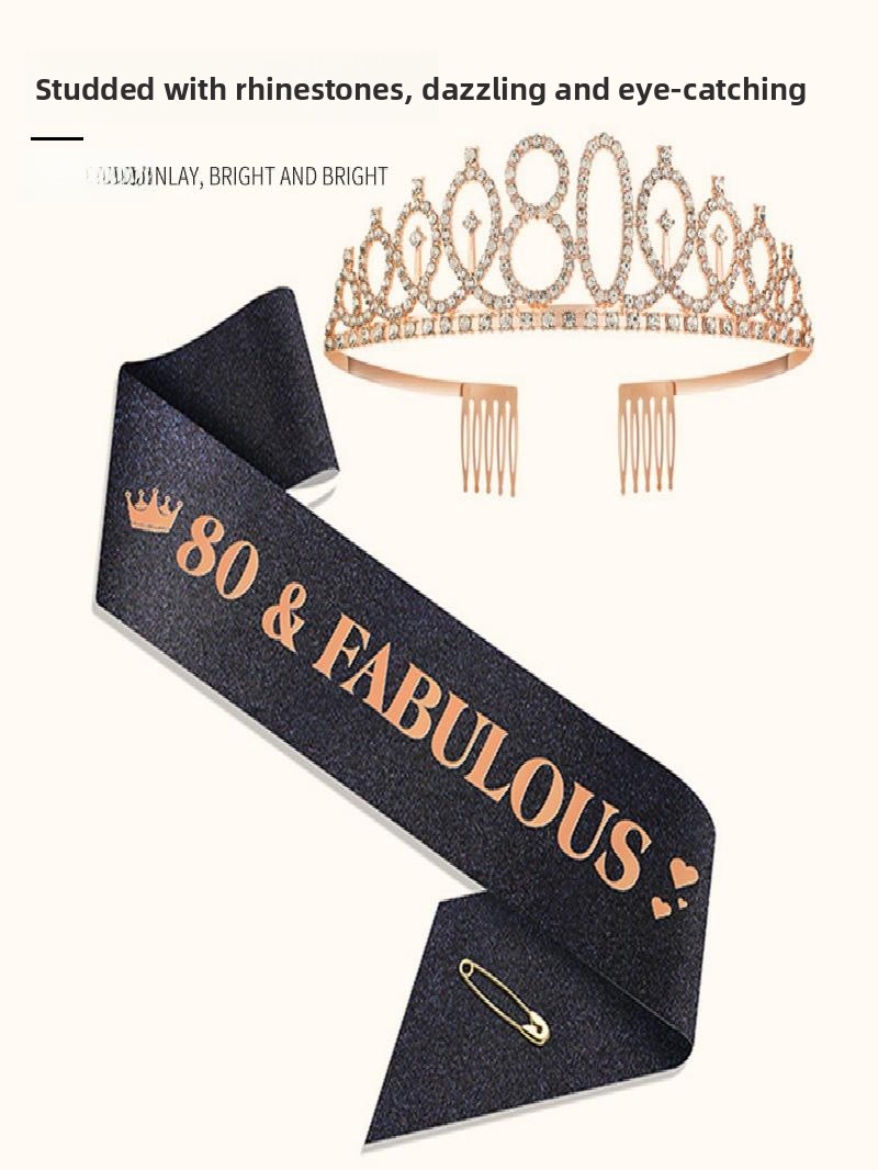Champagne gouden glitter kroon - Birthday Sash Glitter recensie en prijs