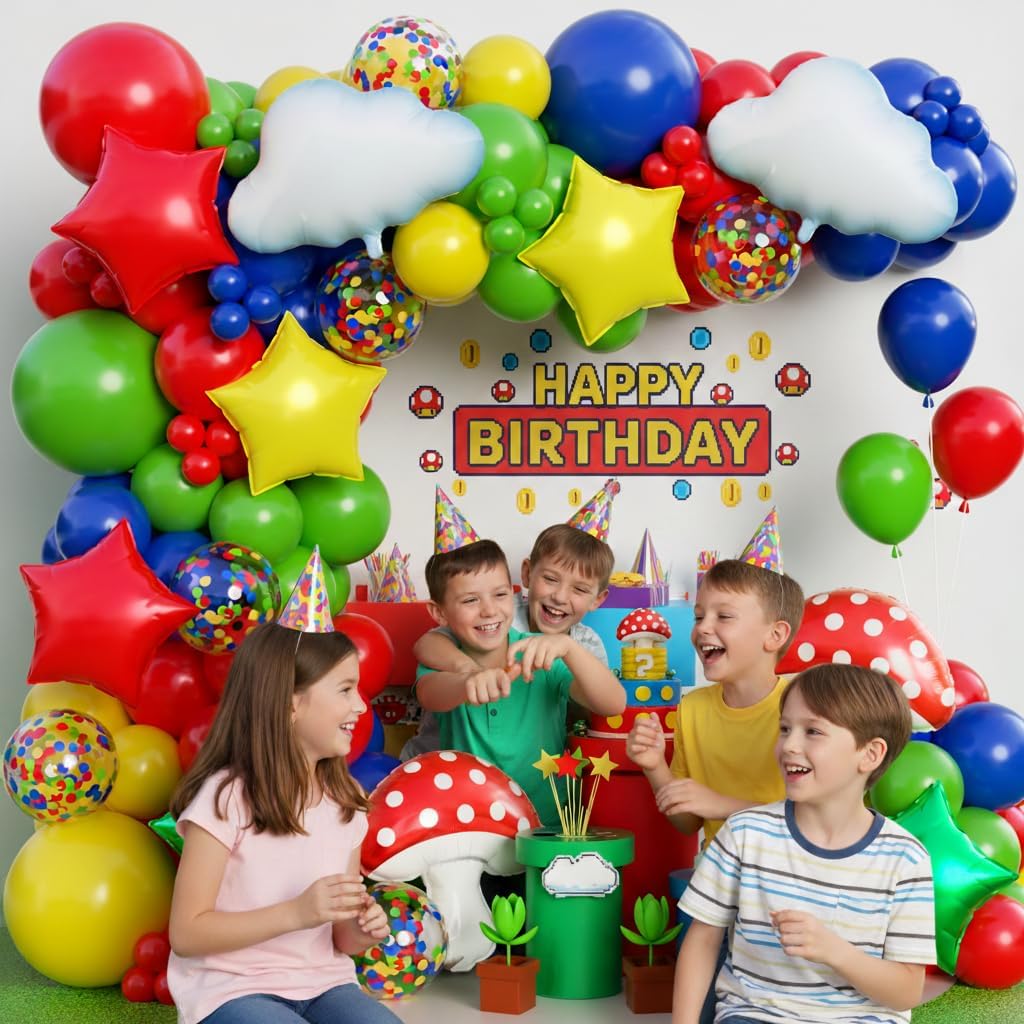 Rood Blauw Groen Geel Wolk Pad - Balloon Arch Kit recensie en prijs