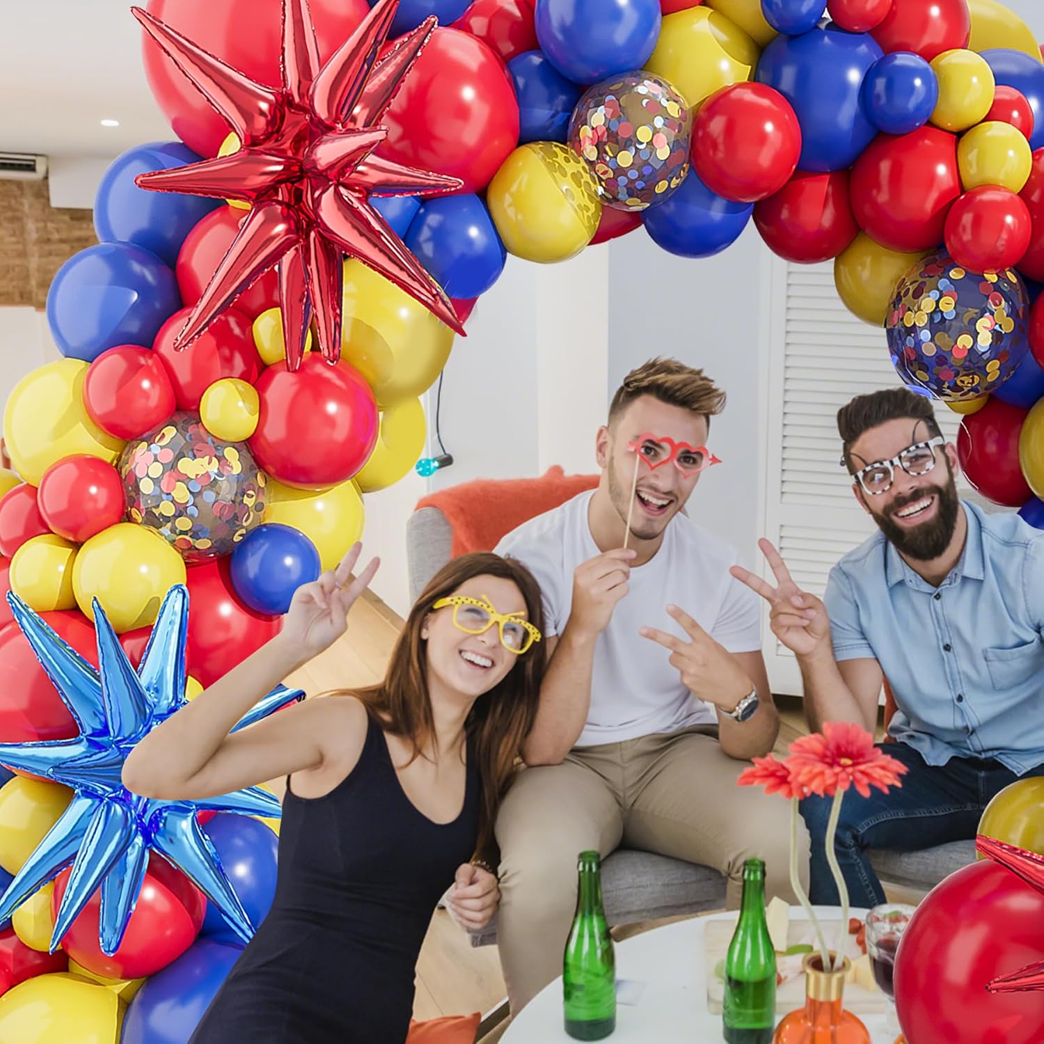 123 Stuks Blauw Geel Rode Ball - Balloon Arch Kit recensie en prijs