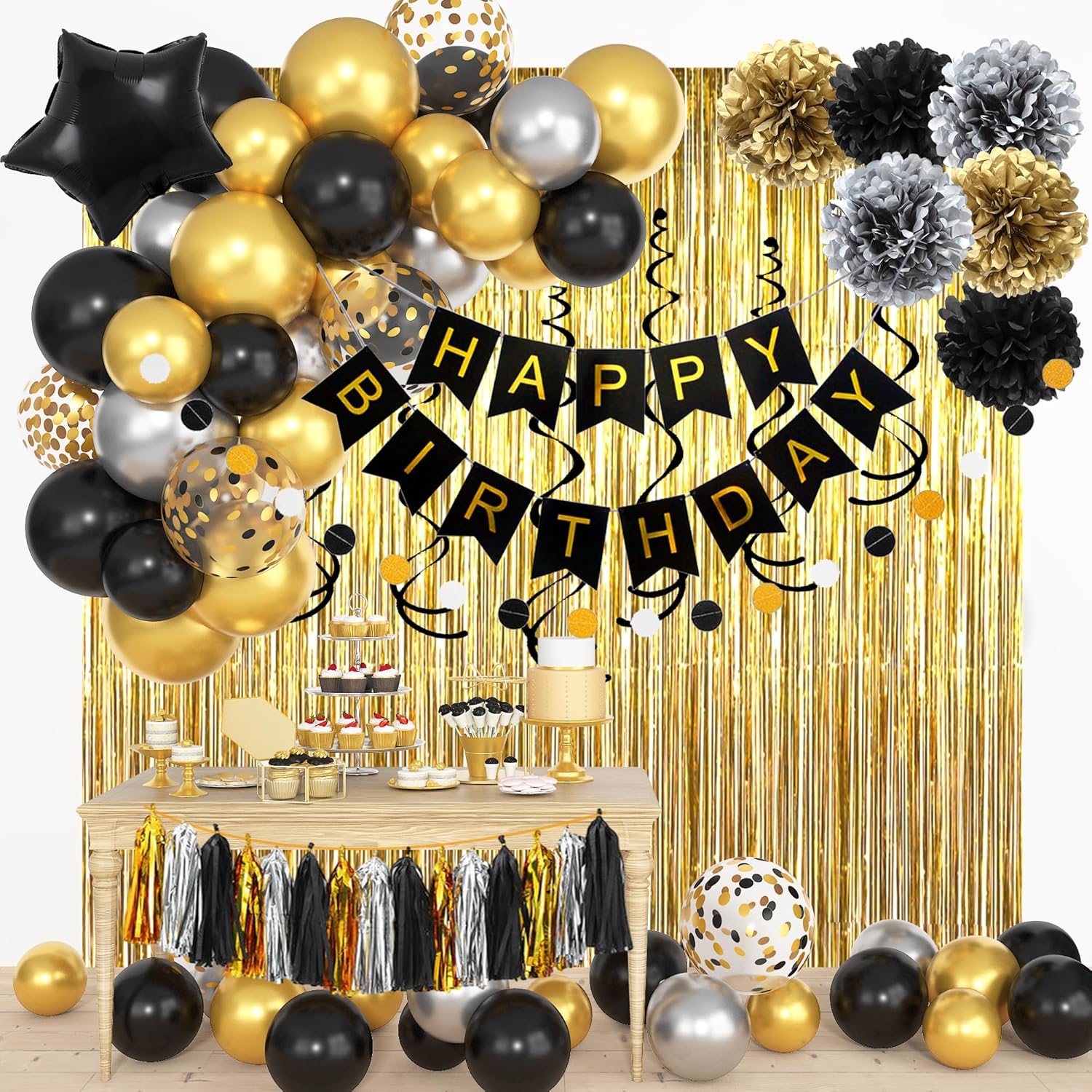 Zwart Goud Gelukkige Verjaarda - Party Banner Gold recensie en prijs