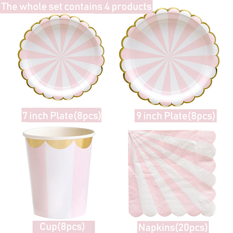 Gestreepte Wegwerp Servies Roz - Paper Straw Color recensie en prijs